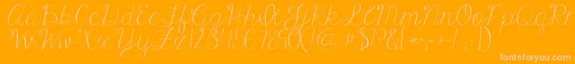 Kgonlyhuman-Schriftart – Rosa Schriften auf orangefarbenem Hintergrund