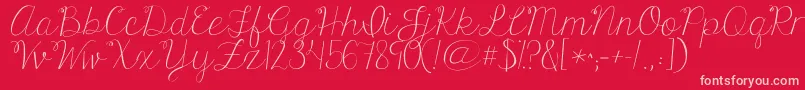 Kgonlyhuman Font – Pink Fonts on Red Background