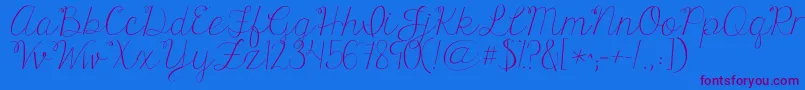 Kgonlyhuman Font – Purple Fonts on Blue Background