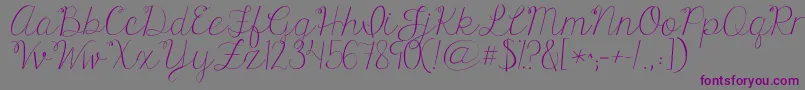 Kgonlyhuman-Schriftart – Violette Schriften auf grauem Hintergrund