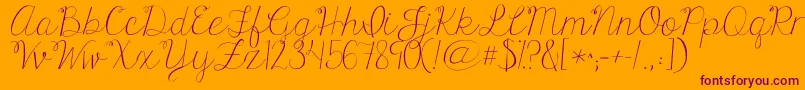 Kgonlyhuman-Schriftart – Violette Schriften auf orangefarbenem Hintergrund