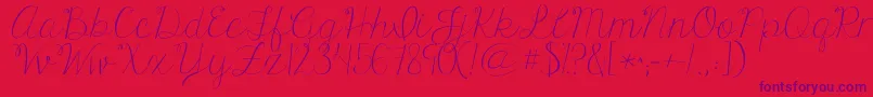 Kgonlyhuman Font – Purple Fonts on Red Background