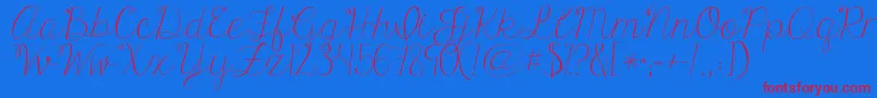 Kgonlyhuman Font – Red Fonts on Blue Background