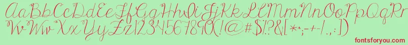 Kgonlyhuman Font – Red Fonts on Green Background