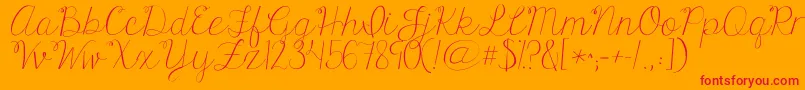 Kgonlyhuman-Schriftart – Rote Schriften auf orangefarbenem Hintergrund