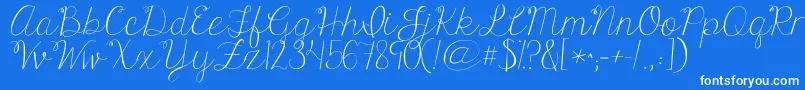 Kgonlyhuman-Schriftart – Weiße Schriften auf blauem Hintergrund