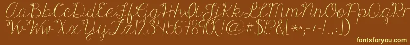 Kgonlyhuman Font – Yellow Fonts on Brown Background