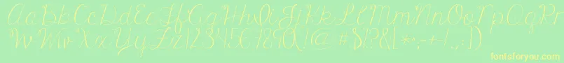 Kgonlyhuman Font – Yellow Fonts on Green Background