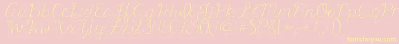 Kgonlyhuman-Schriftart – Gelbe Schriften auf rosa Hintergrund