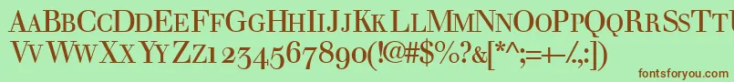 Walbaumosscapssk Font – Brown Fonts on Green Background