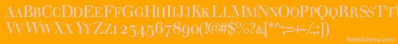 Walbaumosscapssk Font – Pink Fonts on Orange Background