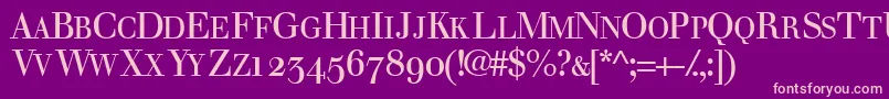 Walbaumosscapssk Font – Pink Fonts on Purple Background