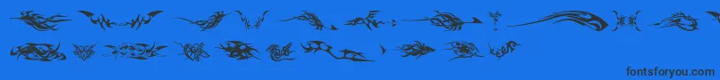 Czcionka Tribalzb – czarne czcionki na niebieskim tle