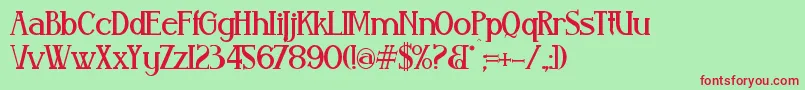 Aleijadinho Font – Red Fonts on Green Background