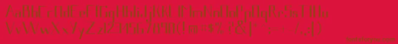 Gavetica-Schriftart – Braune Schriften auf rotem Hintergrund