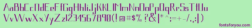 Gaveticaフォントについての詳細 フォントGavetica – 緑の背景に紫のフォント