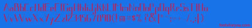 Gavetica Font – Red Fonts on Blue Background