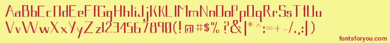 Gavetica Font – Red Fonts on Yellow Background