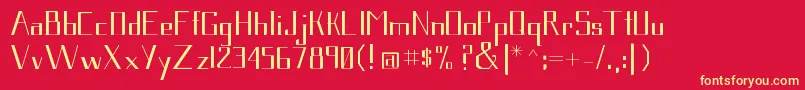 フォントGavetica – 黄色の文字、赤い背景