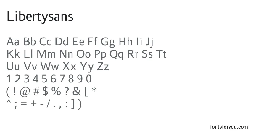 Fuente Libertysans - alfabeto, números, caracteres especiales
