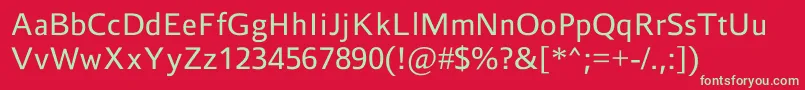 Libertysans Font – Green Fonts on Red Background