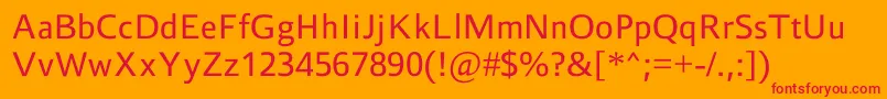 Libertysans Font – Red Fonts on Orange Background