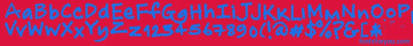 NoOtherName-fontti – siniset fontit punaisella taustalla
