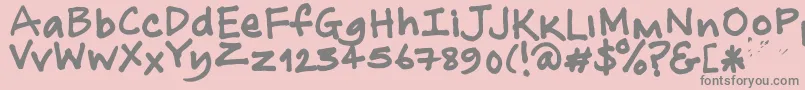 NoOtherName-Schriftart – Graue Schriften auf rosa Hintergrund