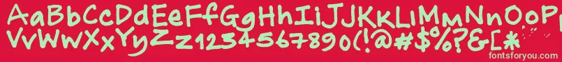 NoOtherName Font – Green Fonts on Red Background
