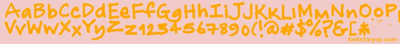 NoOtherName Font – Orange Fonts on Pink Background