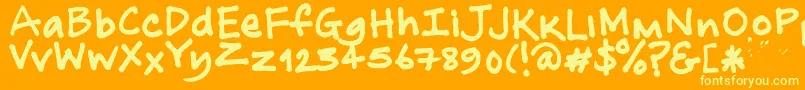 NoOtherName-Schriftart – Gelbe Schriften auf orangefarbenem Hintergrund