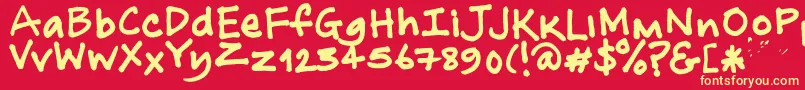 NoOtherName Font – Yellow Fonts on Red Background