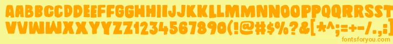 Daddyinspacedemo Font – Orange Fonts on Yellow Background