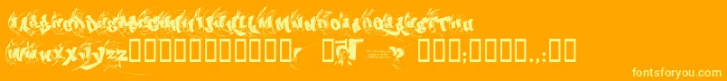 Chasezensprawl Font – Yellow Fonts on Orange Background