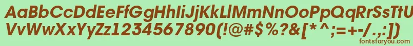 AAvantebsExtrabolditalic Font – Brown Fonts on Green Background