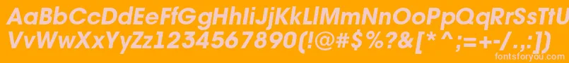 AAvantebsExtrabolditalic-Schriftart – Rosa Schriften auf orangefarbenem Hintergrund