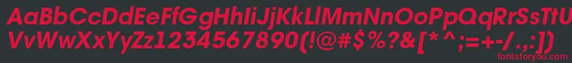 AAvantebsExtrabolditalic Font – Red Fonts on Black Background