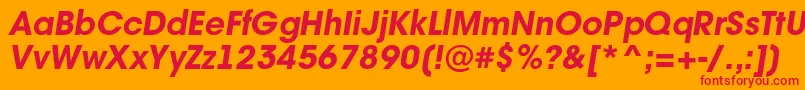 AAvantebsExtrabolditalic Font – Red Fonts on Orange Background
