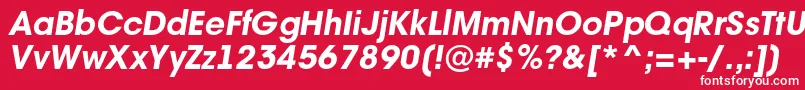 Czcionka AAvantebsExtrabolditalic – białe czcionki na czerwonym tle