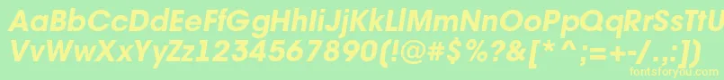 AAvantebsExtrabolditalic Font – Yellow Fonts on Green Background