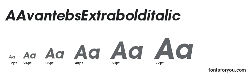 Размеры шрифта AAvantebsExtrabolditalic