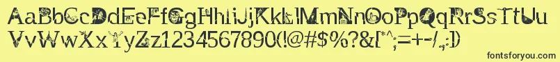 TakEnchanted Font – Black Fonts on Yellow Background