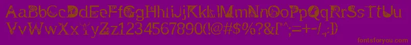 フォントTakEnchanted – 紫色の背景に茶色のフォント