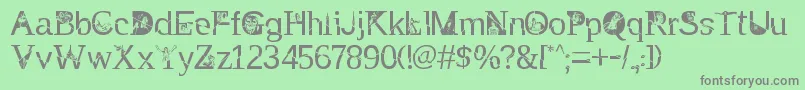 TakEnchanted Font – Gray Fonts on Green Background