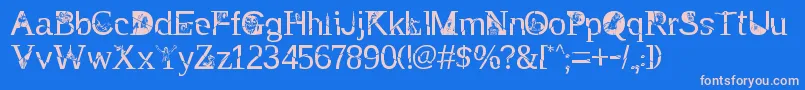 TakEnchanted Font – Pink Fonts on Blue Background