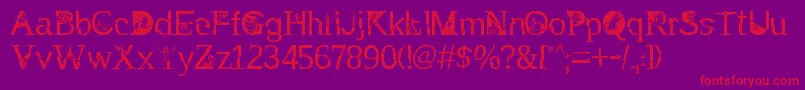 TakEnchanted Font – Red Fonts on Purple Background