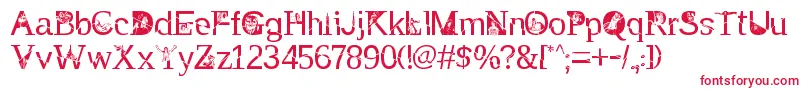 TakEnchanted Font – Red Fonts on White Background