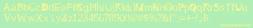 TakEnchanted Font – Yellow Fonts on Green Background