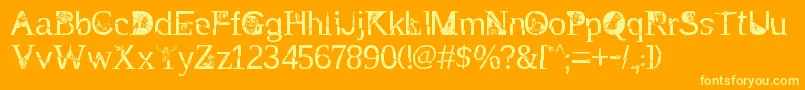 TakEnchanted Font – Yellow Fonts on Orange Background