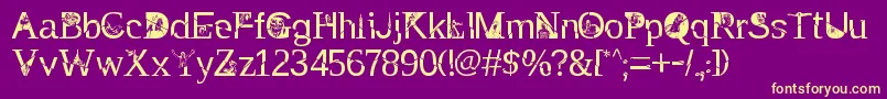 TakEnchanted Font – Yellow Fonts on Purple Background